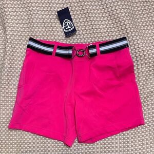 Timoteo Men’s Coronado Hybrid Pink Swim Shorts with Belt